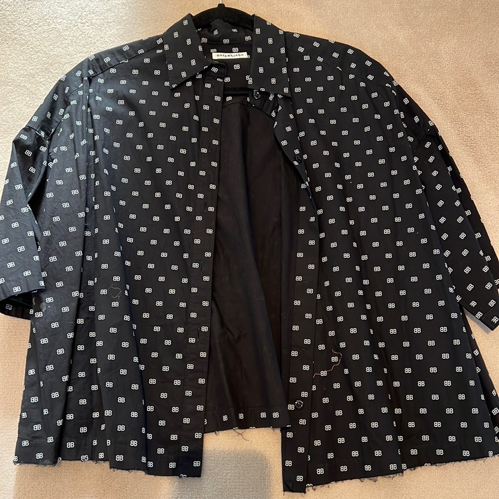 Balenciaga monogram black button down